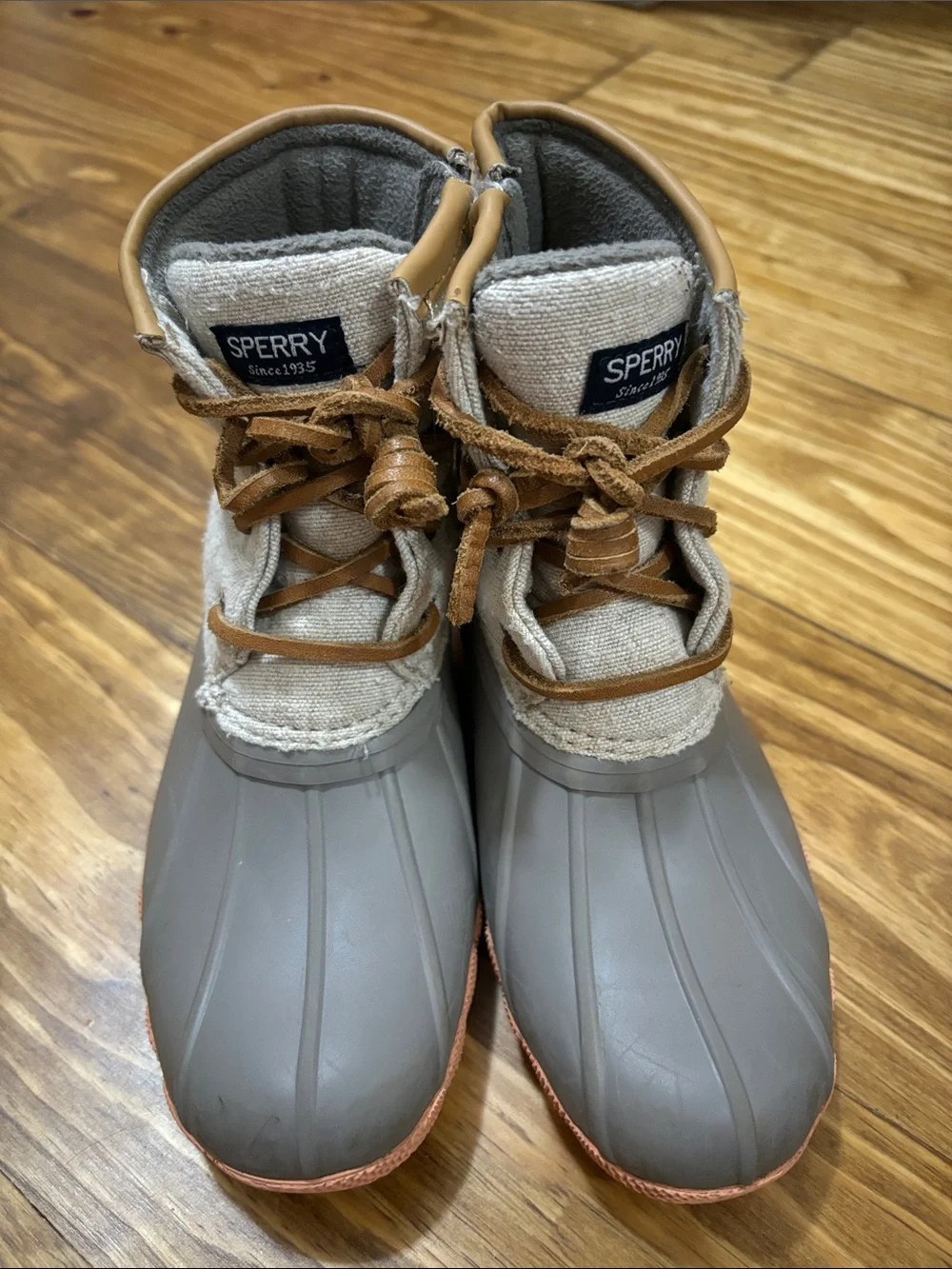 Sperry Saltwater Duck Boots Girls Size 13